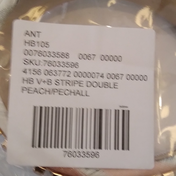 ♥️NWT Anthropologie Violet & Brooks Striped Peach/White Linen Crystal Headband - Picture 10 of 10